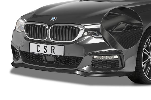 CSR Frontspoiler | Cup-Spoilerlippe mit ABE für BMW 5er G30/G31 M-Paket CSL564-C Carbon Look Hochglanz (keine Lackierung erforderlich)