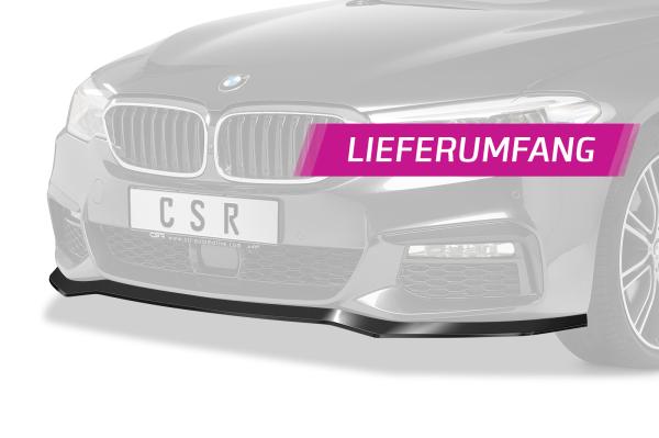 CSR Frontspoiler | Cup-Spoilerlippe mit ABE für BMW 5er G30/G31 M-Paket CSL564-C Carbon Look Hochglanz (keine Lackierung erforderlich)