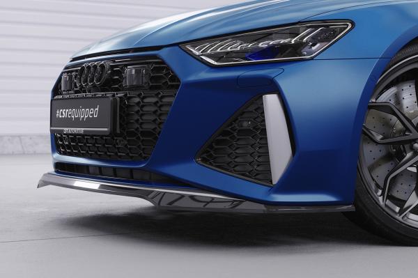 CSR Frontspoiler | Cup-Spoilerlippe mit ABE für Audi RS6 C8 / RS7 C8 (4K) CSL566-C Carbon Look Hochglanz (keine Lackierung erforderlich)