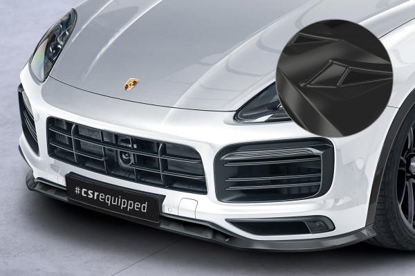 CSR Frontspoiler | Cup-Spoilerlippe mit ABE für Porsche Cayenne P0536/9YA CSL576-G Glossy schwarz Hochglanz (keine Lackierung erforderlich)