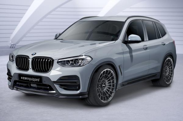 CSR Frontspoiler | Cup-Spoilerlippe mit ABE für BMW X3 G01 CSL581-C Carbon Look Hochglanz (keine Lackierung erforderlich)