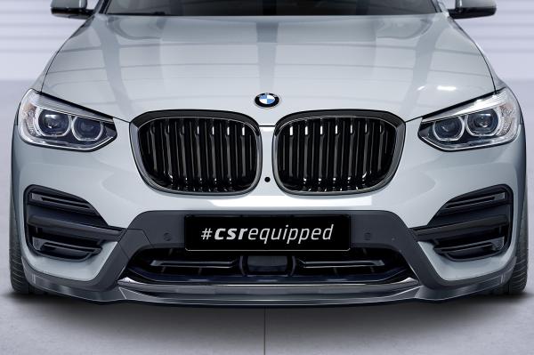 CSR Frontspoiler | Cup-Spoilerlippe mit ABE für BMW X3 G01 CSL581-C Carbon Look Hochglanz (keine Lackierung erforderlich)