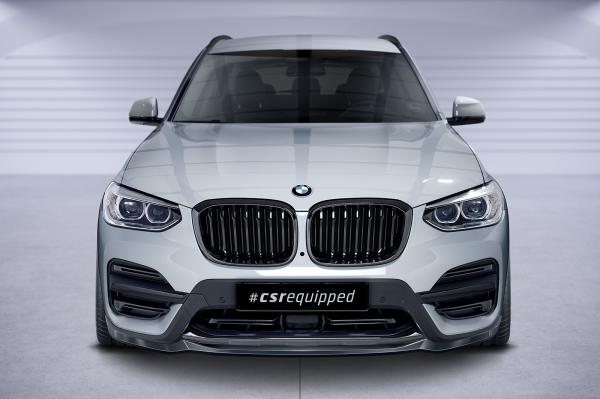 CSR Frontspoiler | Cup-Spoilerlippe mit ABE für BMW X3 G01 CSL581-C Carbon Look Hochglanz (keine Lackierung erforderlich)