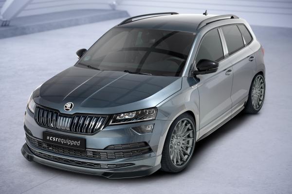 CSR Frontspoiler | Cup-Spoilerlippe mit ABE für Skoda Karoq SportLine CSL583-C Carbon Look Hochglanz (keine Lackierung erforderlich)