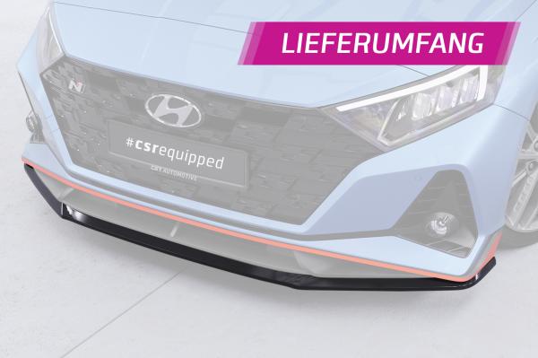 CSR Frontspoiler | Cup-Spoilerlippe mit ABE für Hyundai I20 (BC3) N / N-Line CSL588-G Glossy schwarz Hochglanz (keine Lackierung erforderlich)