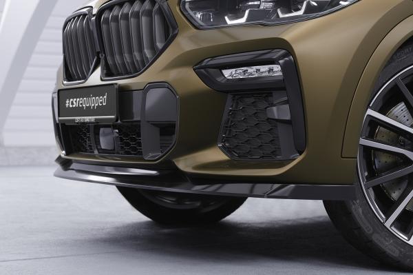 CSR Frontspoiler | Cup-Spoilerlippe mit ABE für BMW X6 (G06) M-Paket / M50i CSL589-C Carbon Look Hochglanz (keine Lackierung erforderlich)