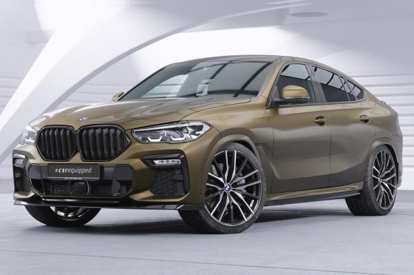 CSR Frontspoiler | Cup-Spoilerlippe mit ABE für BMW X6 (G06) M-Paket / M50i CSL589-C Carbon Look Hochglanz (keine Lackierung erforderlich)