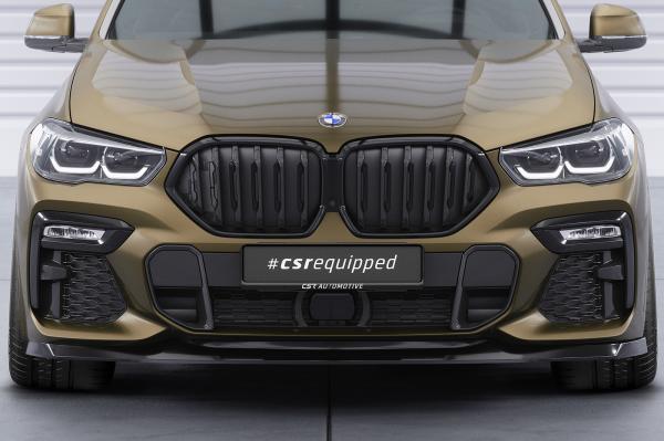 CSR Frontspoiler | Cup-Spoilerlippe mit ABE für BMW X6 (G06) M-Paket / M50i CSL589-C Carbon Look Hochglanz (keine Lackierung erforderlich)