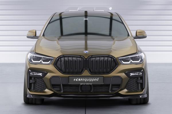 CSR Frontspoiler | Cup-Spoilerlippe mit ABE für BMW X6 (G06) M-Paket / M50i CSL589-C Carbon Look Hochglanz (keine Lackierung erforderlich)