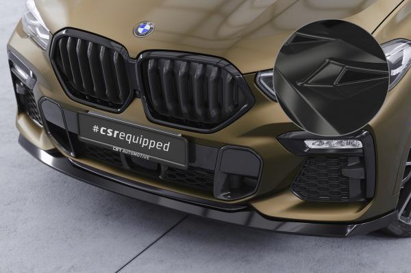 CSR Frontspoiler | Cup-Spoilerlippe mit ABE für BMW X6 (G06) M-Paket / M50i CSL589-G Glossy schwarz Hochglanz (keine Lackierung erforderlich)