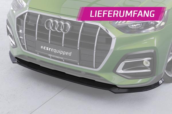 CSR Frontspoiler | Cup-Spoilerlippe mit ABE für Audi Q5 (FY/FYT) CSL590-G Glossy schwarz Hochglanz (keine Lackierung erforderlich)