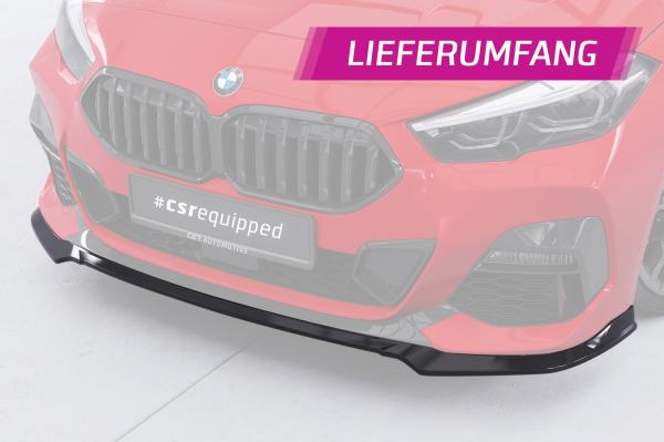 CSR Frontspoiler | Cup-Spoilerlippe mit ABE für BMW 2er (F44) M-Sport / M235 CSL593-G Glossy schwarz Hochglanz (keine Lackierung erforderlich)