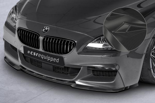 CSR Frontspoiler | Cup-Spoilerlippe mit ABE für BMW 6er F12/F13/F06 CSL598-C Carbon Look Hochglanz (keine Lackierung erforderlich)