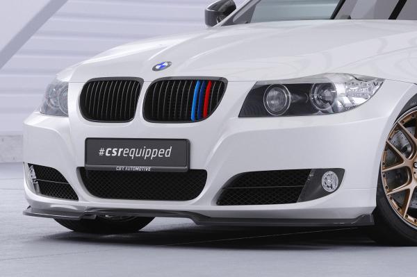 CSR Frontspoiler | Cup-Spoilerlippe mit ABE für BMW 3er E90/ E91 LCI CSL602-S strukturiert schwarz matt (keine Lackierung erforderlich)
