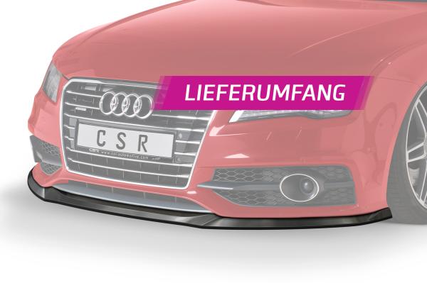 CSR Frontspoiler | Cup-Spoilerlippe mit ABE für Audi A7 S-Line / S7 C7 (Typ 4G) CSL607-G Glossy schwarz Hochglanz (keine Lackierung erforderlich)