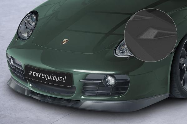 CSR Frontspoiler | Cup-Spoilerlippe mit ABE für Porsche 987c Cayman CSL609-S strukturiert schwarz matt (keine Lackierung erforderlich)