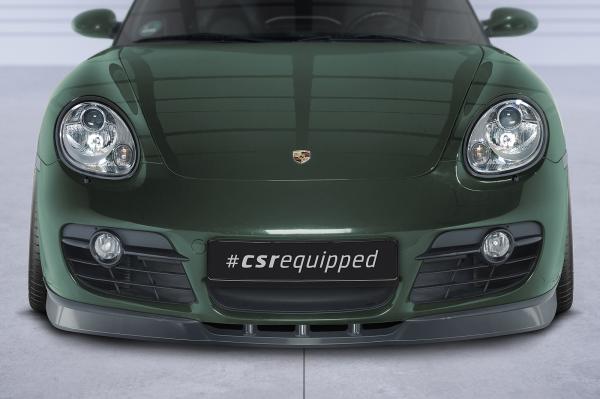 CSR Frontspoiler | Cup-Spoilerlippe mit ABE für Porsche 987c Cayman CSL609-G Glossy schwarz Hochglanz (keine Lackierung erforderlich)