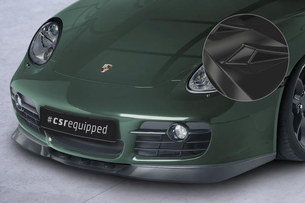 CSR Frontspoiler | Cup-Spoilerlippe mit ABE für Porsche 987c Cayman CSL609-G Glossy schwarz Hochglanz (keine Lackierung erforderlich)
