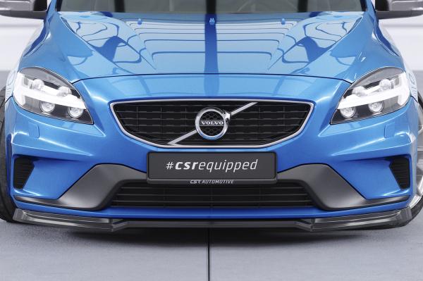 CSR Frontspoiler | Cup-Spoilerlippe mit ABE für Volvo V40 R-Design CSL611-C Carbon Look Hochglanz (keine Lackierung erforderlich)
