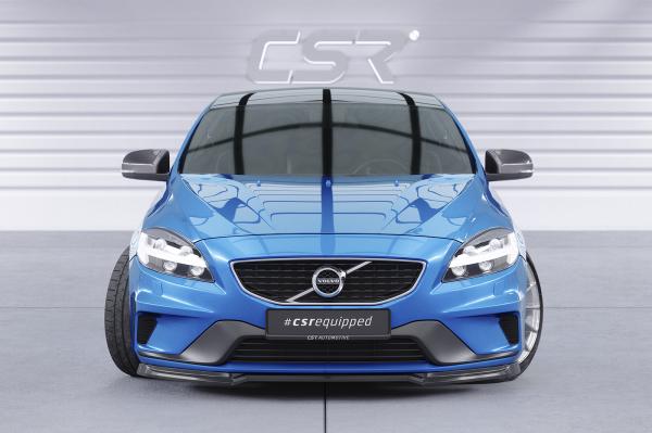 CSR Frontspoiler | Cup-Spoilerlippe mit ABE für Volvo V40 R-Design CSL611-C Carbon Look Hochglanz (keine Lackierung erforderlich)