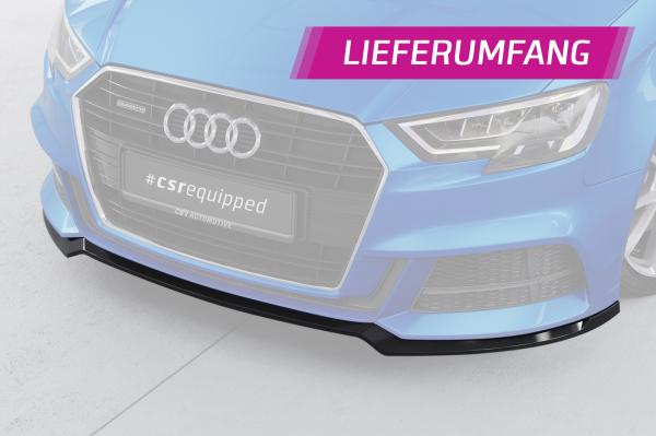 CSR Frontspoiler | Cup-Spoilerlippe mit ABE für Audi A3 S-Line / S3 8V CSL612-L Lackierung erforderlich (unlackiert roh)