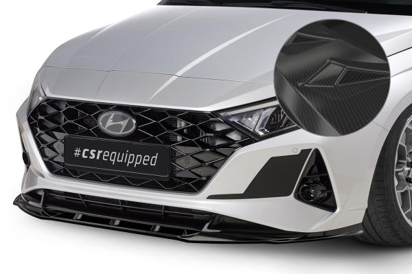CSR Frontspoiler | Cup-Spoilerlippe mit ABE für Hyundai i20 (BC3) CSL615-C Carbon Look Hochglanz (keine Lackierung erforderlich)