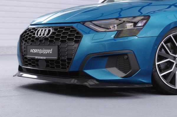 CSR Frontspoiler | Cup-Spoilerlippe mit ABE für Audi A3 8Y Limousine CSL616-G Glossy schwarz Hochglanz (keine Lackierung erforderlich)