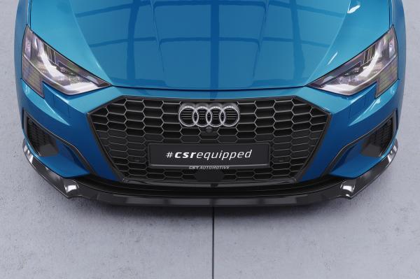 CSR Frontspoiler | Cup-Spoilerlippe mit ABE für Audi A3 8Y Limousine CSL616-G Glossy schwarz Hochglanz (keine Lackierung erforderlich)