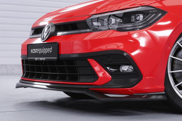 CSR Frontspoiler | Cup-Spoilerlippe mit ABE für VW Polo 6 2G (Typ AW) GTI / R-Line CSL622-S strukturiert schwarz matt (keine Lackierung erforderlich)
