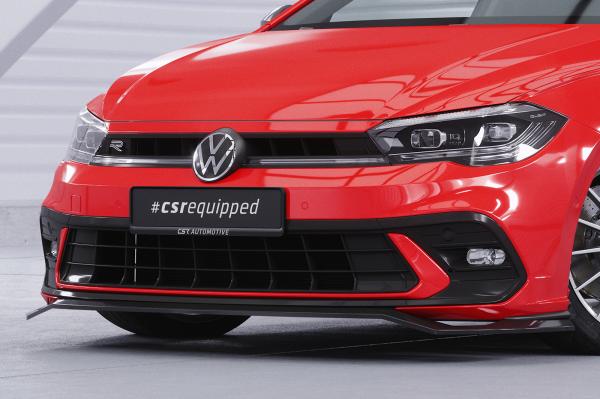 CSR Frontspoiler | Cup-Spoilerlippe mit ABE für VW Polo 6 2G (Typ AW) GTI / R-Line CSL622-S strukturiert schwarz matt (keine Lackierung erforderlich)