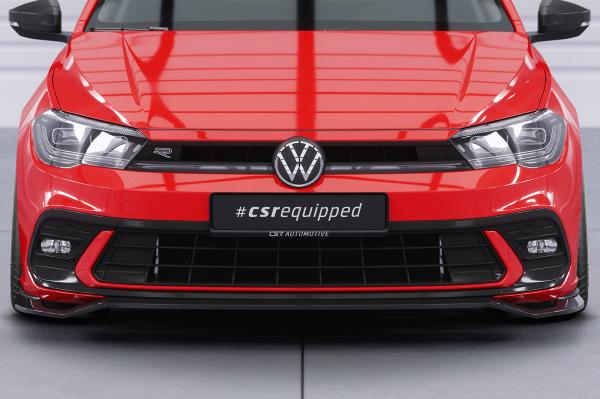 CSR Frontspoiler | Cup-Spoilerlippe mit ABE für VW Polo 6 2G (Typ AW) GTI / R-Line CSL622-S strukturiert schwarz matt (keine Lackierung erforderlich)