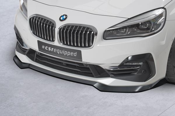 CSR Frontspoiler | Cup-Spoilerlippe mit ABE für BMW 2er (F45) Active Tourer CSL623-G Glossy schwarz Hochglanz (keine Lackierung erforderlich)