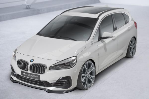 CSR Frontspoiler | Cup-Spoilerlippe mit ABE für BMW 2er (F45) Active Tourer CSL623-G Glossy schwarz Hochglanz (keine Lackierung erforderlich)