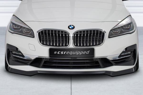 CSR Frontspoiler | Cup-Spoilerlippe mit ABE für BMW 2er (F45) Active Tourer CSL623-G Glossy schwarz Hochglanz (keine Lackierung erforderlich)