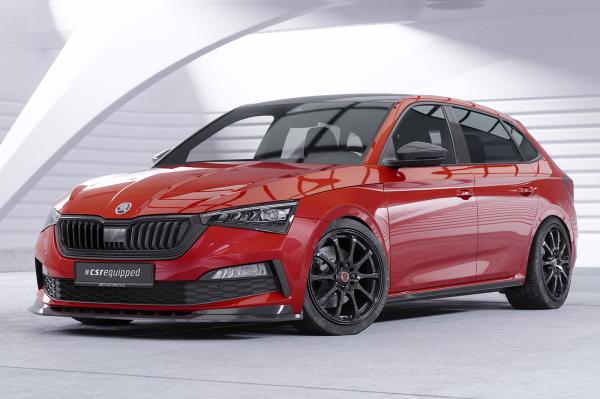 CSR Frontspoiler | Cup-Spoilerlippe mit ABE für Skoda Scala Monte Carlo CSL627-C Carbon Look Hochglanz (keine Lackierung erforderlich)
