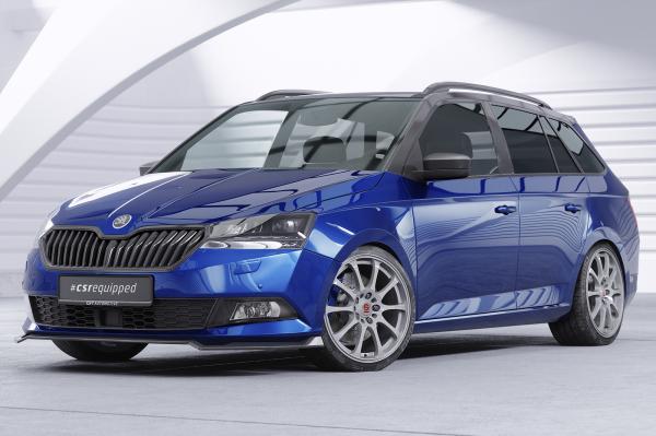 CSR Frontspoiler | Cup-Spoilerlippe mit ABE für Skoda Fabia 3 (Typ NJ) CSL631-C Carbon Look Hochglanz (keine Lackierung erforderlich)