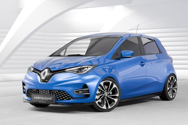 CSR Frontspoiler | Cup-Spoilerlippe mit ABE für Renault Zoe CSL632-G Glossy schwarz Hochglanz (keine Lackierung erforderlich)