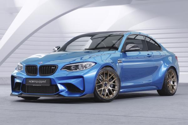 CSR Frontspoiler | Cup-Spoilerlippe mit ABE für BMW M2 (F87) CSL638-S strukturiert schwarz matt (keine Lackierung erforderlich)