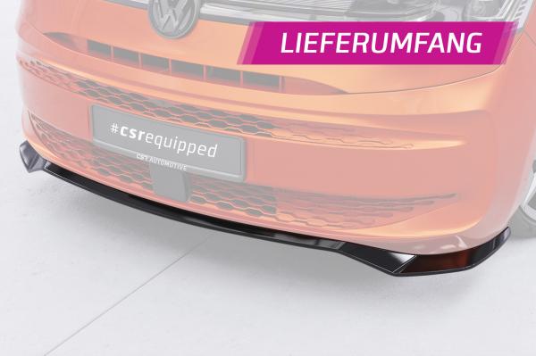 CSR Frontspoiler | Cup-Spoilerlippe mit ABE für VW T7 CSL640-G Glossy schwarz Hochglanz (keine Lackierung erforderlich)