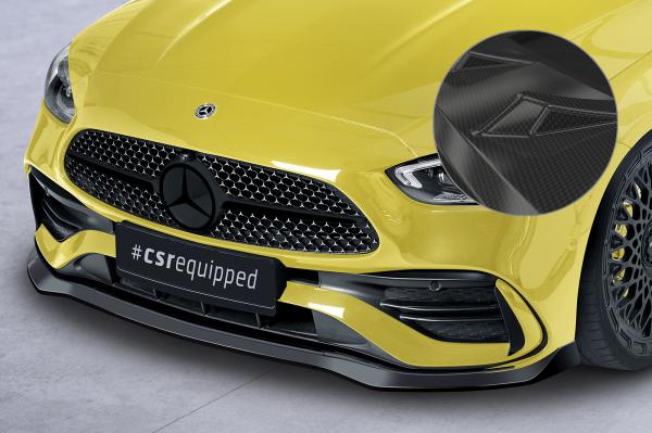 CSR Frontspoiler | Cup-Spoilerlippe mit ABE für Mercedes-Benz C-Klasse W206 / S206 AMG-Line CSL641-C Carbon Look Hochglanz (keine Lackierung erforderlich)