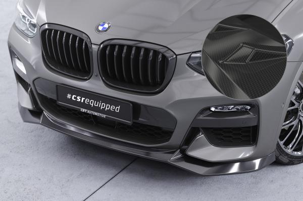CSR Frontspoiler | Cup-Spoilerlippe mit ABE für BMW X3 G01 / X4 G02 M-Paket CSL642-C Carbon Look Hochglanz (keine Lackierung erforderlich)