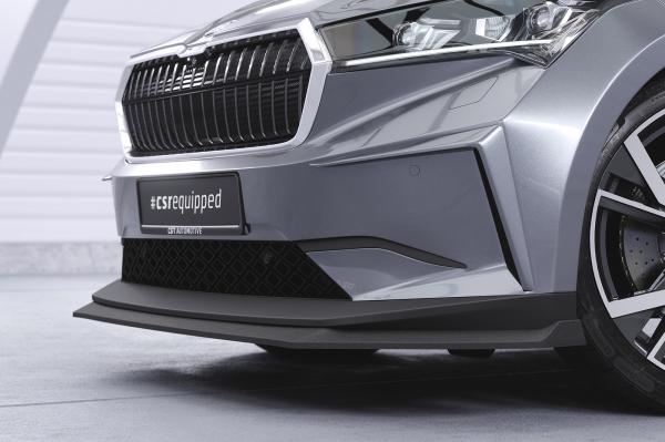 CSR Frontspoiler | Cup-Spoilerlippe mit ABE für Skoda Enyaq iV CSL647-S strukturiert schwarz matt (keine Lackierung erforderlich)