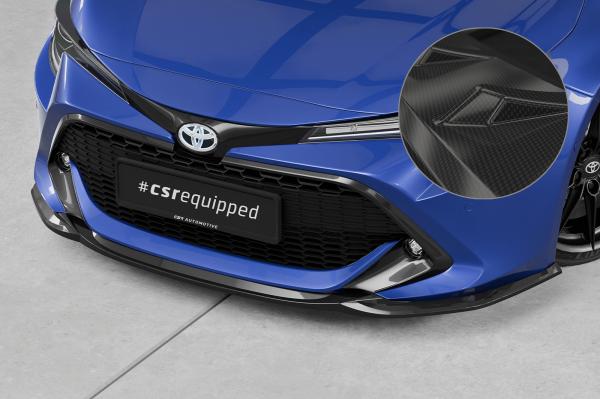 CSR Frontspoiler | Cup-Spoilerlippe mit ABE für Toyota Corolla (E210) Touring Sports / Steilheck CSL648-C Carbon Look Hochglanz (keine Lackierung erforderlich)