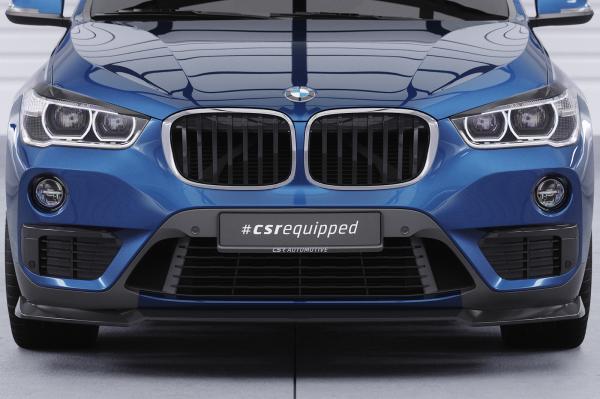 CSR Frontspoiler | Cup-Spoilerlippe mit ABE für BMW X1 (F48) CSL659-G Glossy schwarz Hochglanz (keine Lackierung erforderlich)