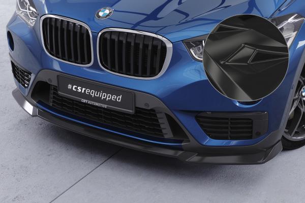 CSR Frontspoiler | Cup-Spoilerlippe mit ABE für BMW X1 (F48) CSL659-G Glossy schwarz Hochglanz (keine Lackierung erforderlich)