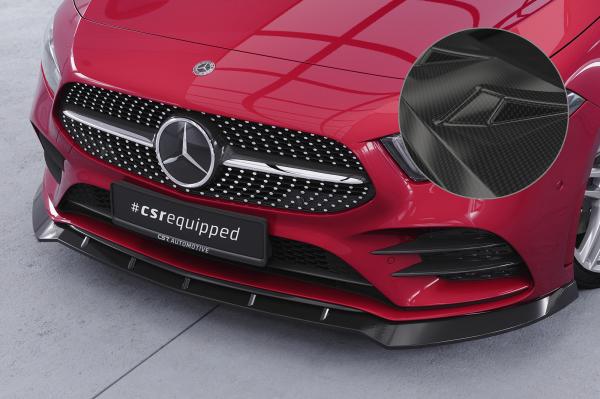 CSR Frontspoiler | Cup-Spoilerlippe mit ABE für Mercedes-Benz A-Klasse 177 A35 AMG/AMG-Line CSL660-C Carbon Look Hochglanz (keine Lackierung erforderlich)