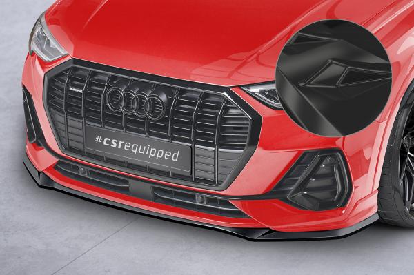 CSR Frontspoiler | Cup-Spoilerlippe mit ABE für Audi Q3 (F3) S-Line CSL665-G Glossy schwarz Hochglanz (keine Lackierung erforderlich)