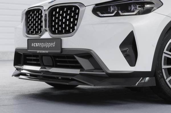 CSR Frontspoiler | Cup-Spoilerlippe mit ABE für BMW X4 (G02) CSL672-C Carbon Look Hochglanz (keine Lackierung erforderlich)