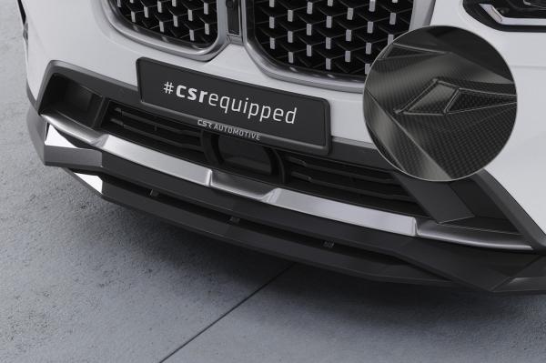 CSR Frontspoiler | Cup-Spoilerlippe mit ABE für BMW X4 (G02) CSL672-C Carbon Look Hochglanz (keine Lackierung erforderlich)