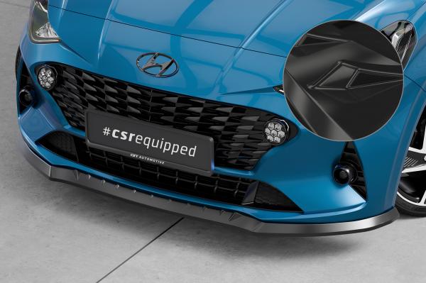 CSR Frontspoiler | Cup-Spoilerlippe mit ABE für Hyundai I10 (3. Gen) CSL687-G Glossy schwarz Hochglanz (keine Lackierung erforderlich)